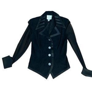VTG Joseph Ribkoff Black Sheer Sleeve Evening Jacket- STUNNING!